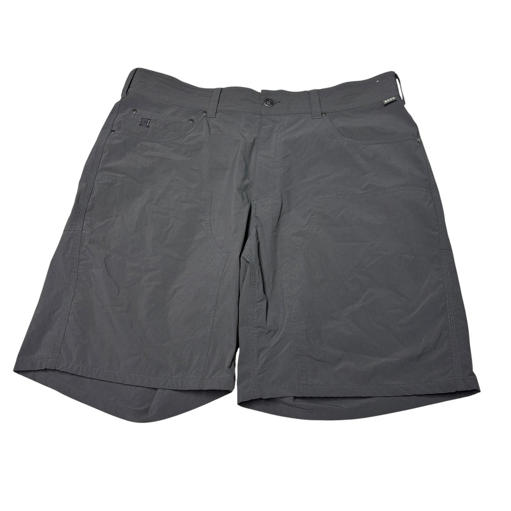 Howler Bros Waterman Work Shorts Mens 38X10 Grey Ripstop Stretch Nylon Utility